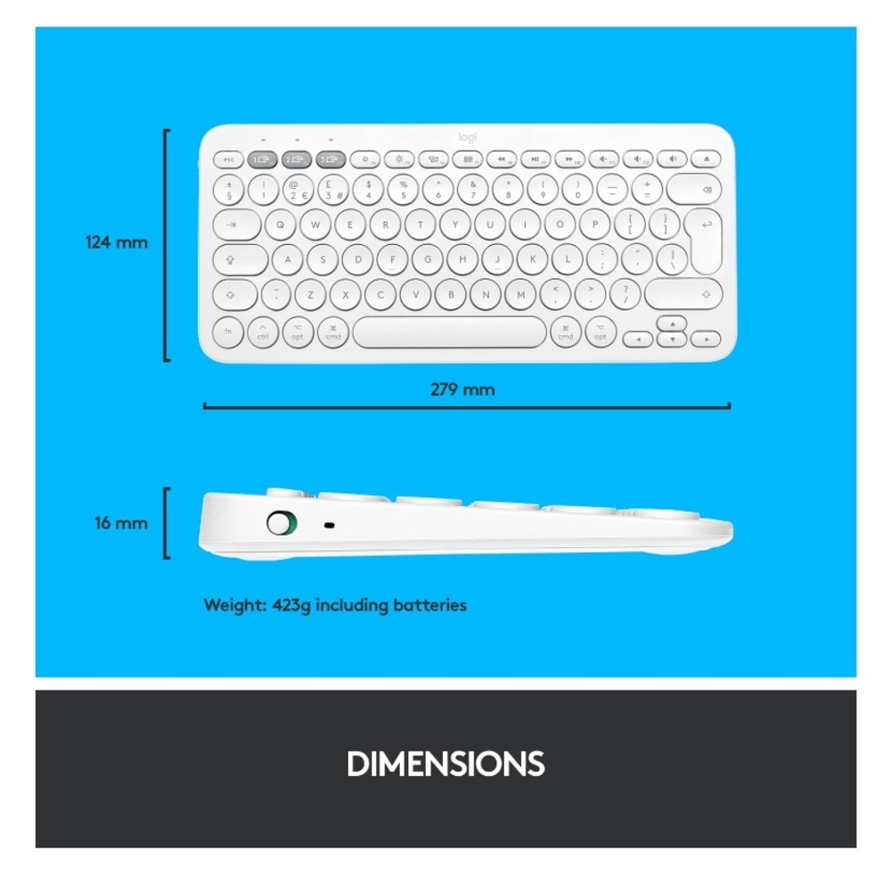 Like New Logitech Multi-Device Bluetooth Keyboard for Mac/Windows/Tablet - Picture 6 of 6